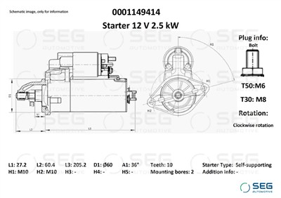 SEG Automotive 0001149414 EAN: 4064443010442.