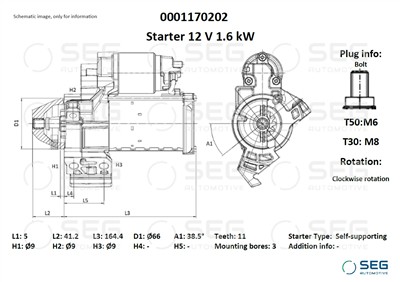 SEG Automotive 0001170202 EAN: 4064443012446.