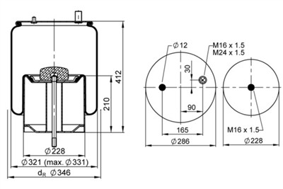 CONTITECH AIR SPRING 4912 N P10 Číslo výrobce: 67720. EAN: 4054391105918.