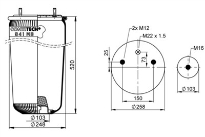 CONTITECH AIR SPRING 941 MB Číslo výrobce: 67207. EAN: 4054391103570.
