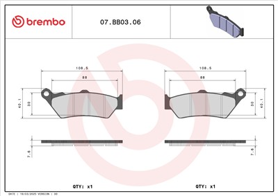 BREMBO 07BB0306 EAN: 8020584631874.