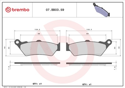 BREMBO 07BB0359 EAN: 8020584631898.
