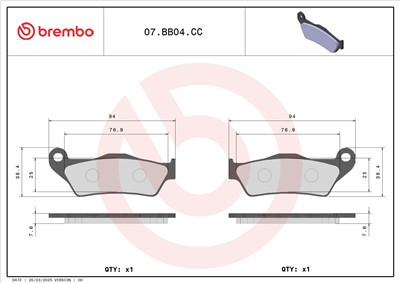 BREMBO 07BB04CC EAN: 8020584632024.