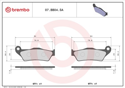 BREMBO 07BB04SA EAN: 8020584632048.