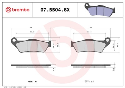 BREMBO 07BB04SX EAN: 8020584632079.