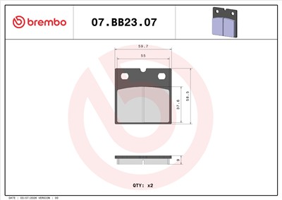 BREMBO 07BB2307 EAN: 8020584632468.