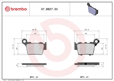 BREMBO 07BB27SX EAN: 8020584632581.
