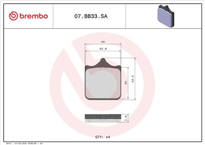 BREMBO 07BB33SA EAN: 8020584632659.