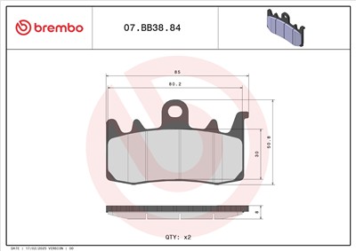 BREMBO 07BB3884 EAN: 8020584632789.