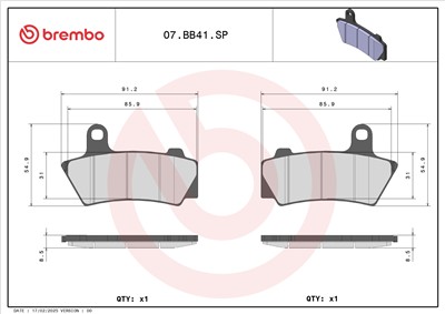 BREMBO 07BB41SP EAN: 8020584632901.