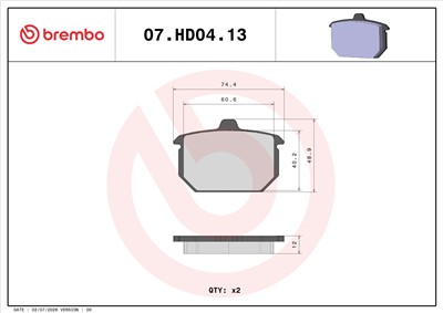 BREMBO 07HD0413 EAN: 8020584634172.