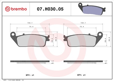 BREMBO 07HO3005 EAN: 8020584635056.