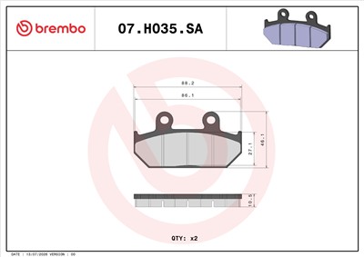 BREMBO 07HO35SA EAN: 8020584635186.