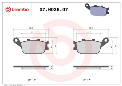 BREMBO 07HO3607 EAN: 8020584635193.