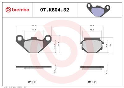 BREMBO 07KS0432 EAN: 8020584636626.