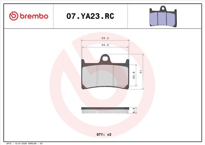 BREMBO 07YA23RC EAN: 8020584638156.