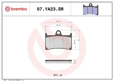 BREMBO 07YA23SR EAN: 8020584638170.