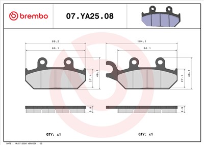 BREMBO 07YA2508 EAN: 8020584638200.