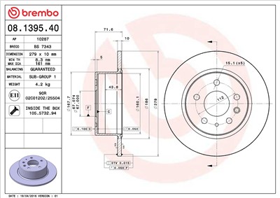 BREMBO 08.1395.40 EAN: 8020584139547.