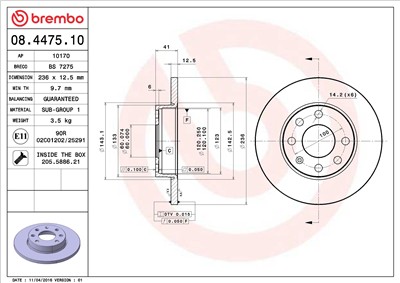 BREMBO 08.4475.10 EAN: 8020584447512.