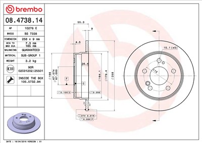 BREMBO 08.4738.14 EAN: 8020584012789.