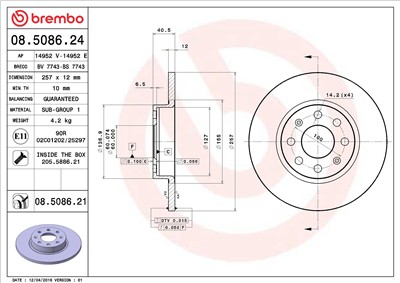 BREMBO 08.5086.21 EAN: 8020584030974.