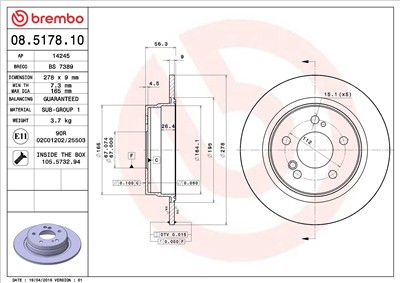 BREMBO 08.5178.10 EAN: 8020584517819.