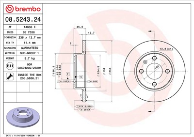 BREMBO 08.5243.24 EAN: 8020584012376.