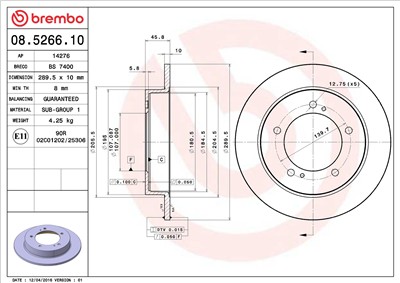 BREMBO 08.5266.10 EAN: 8020584526613.
