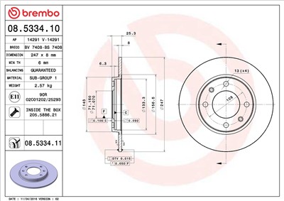 BREMBO 08.5334.10 EAN: 8020584533413.