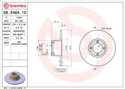 BREMBO 08.5464.10 EAN: 8020584546413.