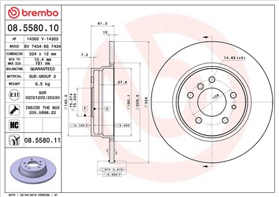BREMBO 08.5580.11 EAN: 8020584030448.