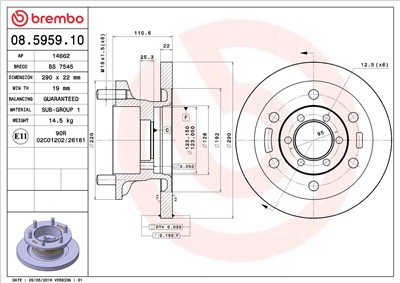 BREMBO 08.5959.10 EAN: 8020584595916.