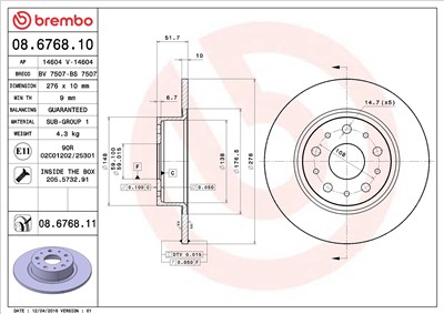 BREMBO 08.6768.11 EAN: 8020584014134.