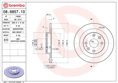 BREMBO 08.6857.10 EAN: 8020584685716.