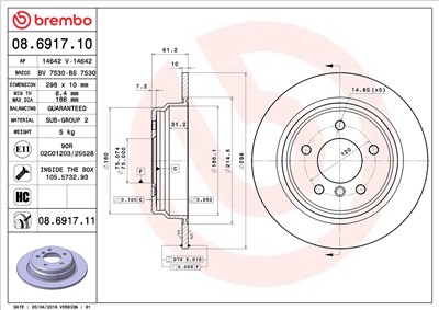 BREMBO 08.6917.11 EAN: 8020584014585.