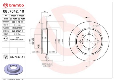 BREMBO 08.7042.11 EAN: 8020584016107.