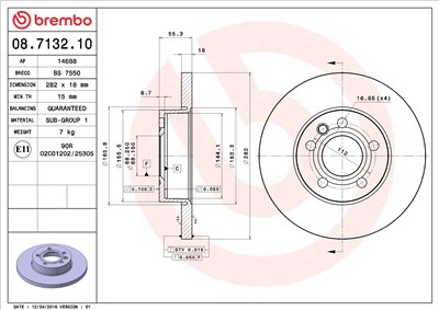 BREMBO 08.7132.10 EAN: 8020584713211.