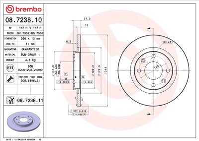 BREMBO 08.7238.11 EAN: 8020584211656.