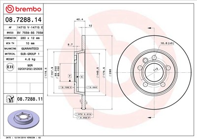 BREMBO 08.7288.11 EAN: 8020584210475.