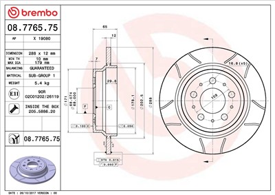 BREMBO 08.7765.75 EAN: 8020584776575.