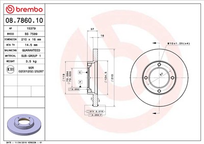 BREMBO 08.7860.10 EAN: 8020584786017.