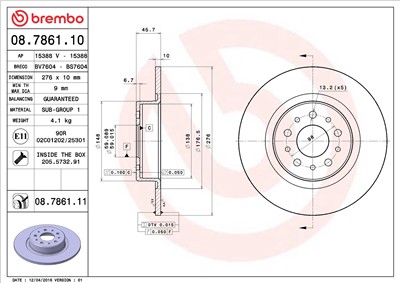BREMBO 08.7861.11 EAN: 8020584014073.