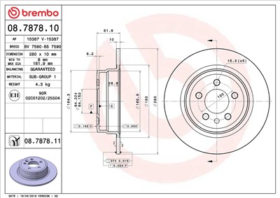 BREMBO 08.7878.11 EAN: 8020584216415.