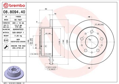 BREMBO 08.8094.40 EAN: 8020584809440.