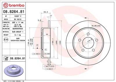 BREMBO 08.8264.81 EAN: 8020584212752.