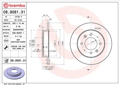 BREMBO 08.9081.31 EAN: 8020584234471.