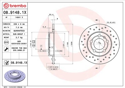 BREMBO 08.9148.1X EAN: 8020584215289.