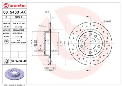 BREMBO 08.9460.4X EAN: 8020584032527.