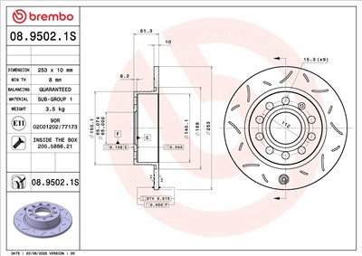 BREMBO 08.9502.1S